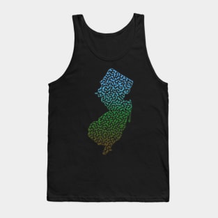 New Jersey State Outline Maze & Labyrinth Tank Top